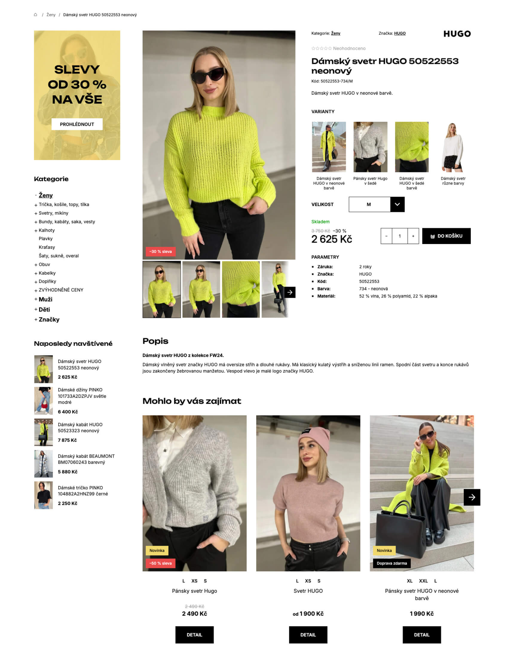Detail produktu upravenej Shoptet šablóny pre e-shop s módou