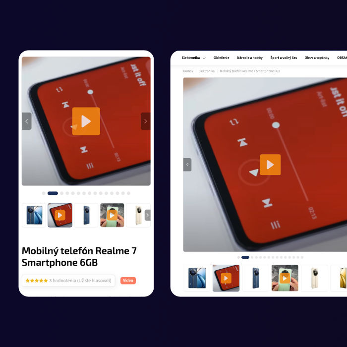Ukážka dotykovej videogalérie pre Shoptet
